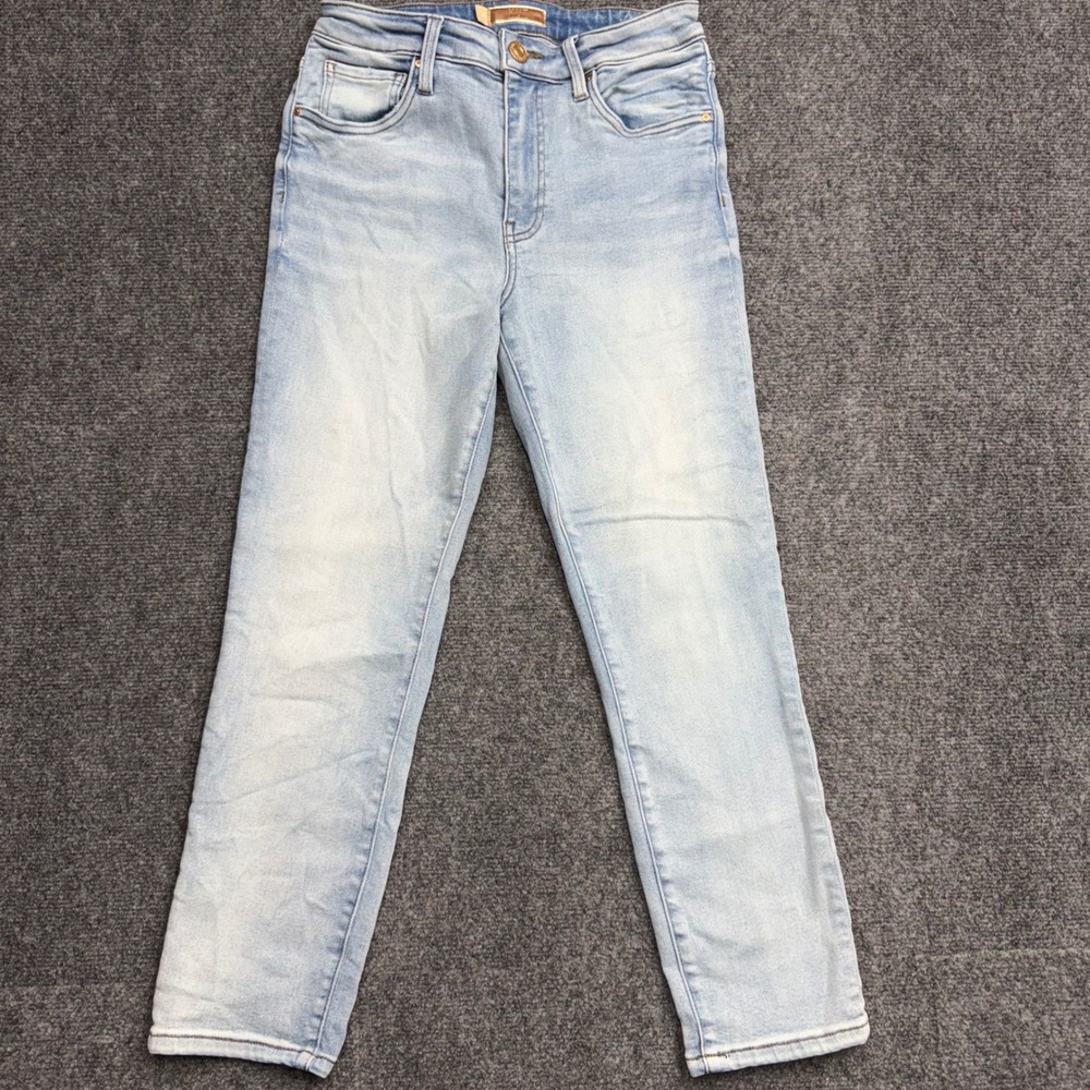 KUT from the Kloth Womens Size 4 Light Wash Crop Slim Straight Jeans